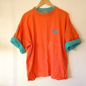 Vintage Gitano Orange And Teal Shirt 90s *Sun Fade